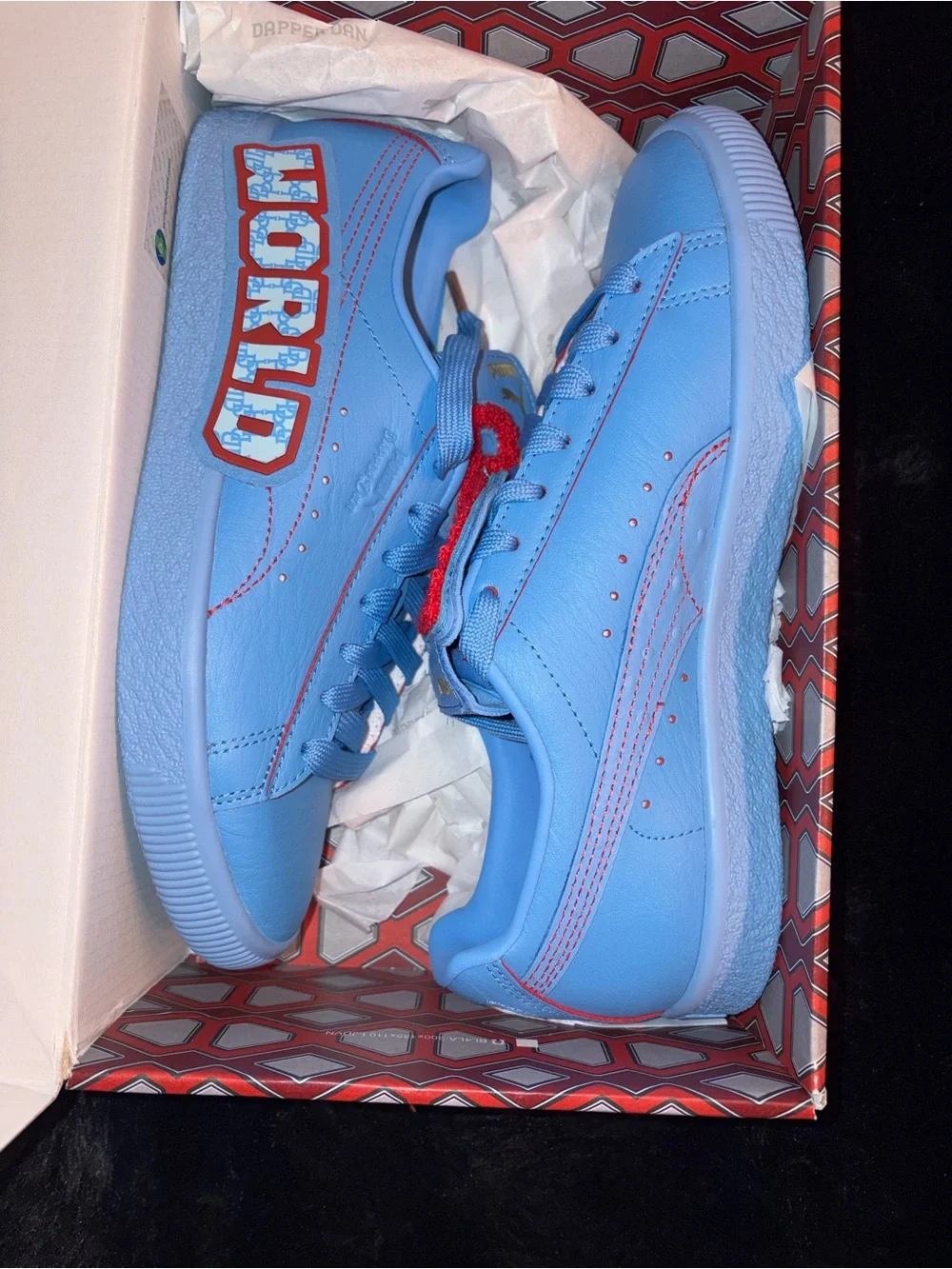 PUMA x Dapper Dan Clyde Post Game Runway Harlem Blue Sneakers Men’s 6.5